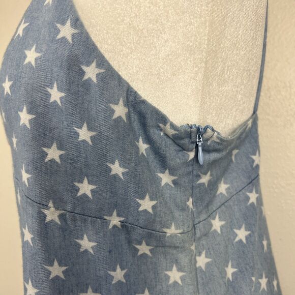Dainty Hooligan Dress Women Medium Blue Star Print Sweetheart Western Mini - Picture 9 of 12